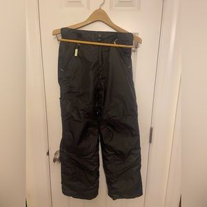Champion Adjustable Snow Pants L 10-12 Black Ski Snowboard Zip Pockets Insulated